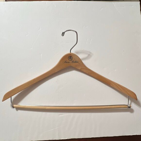 BROOKS BROTHERS Wooden Hanger Logo Men’s Vintage Wooden Suit Coat Slacks Pants - Picture 1 of 6